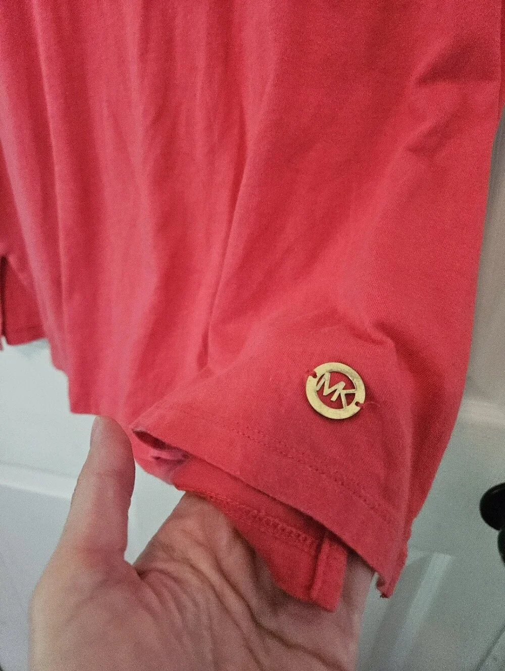Michael Kors Coral Pink Short-Sleeve Ruffle-Sleeve Tee